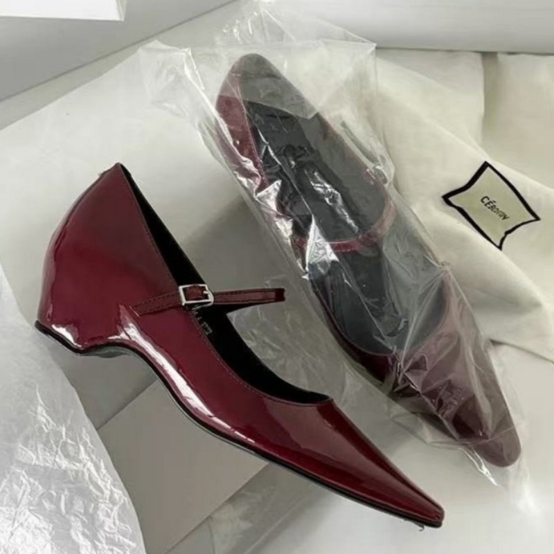 Dress Shoe Pointed - รองเท้าส้นเตารีดแบบแมรี่เจน ดีไซน์หวานหรูหรา รุ่นใหม่ล่าสุดปี 2026 สำหรับผู้หญิง หัวแหลม