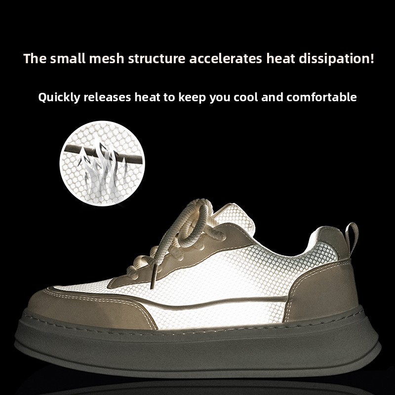 Men Shoes Eu To Us Size - รองเท้าสเก็ตแพลตฟอร์มตาข่ายระบายอากาศสำหรับผู้ชายฤดูร้อนน้ำหนักเบาสบายๆรองเท้าผ้าใบสตรีทขยายขนาดใหญ่ขนาด EU 39-46