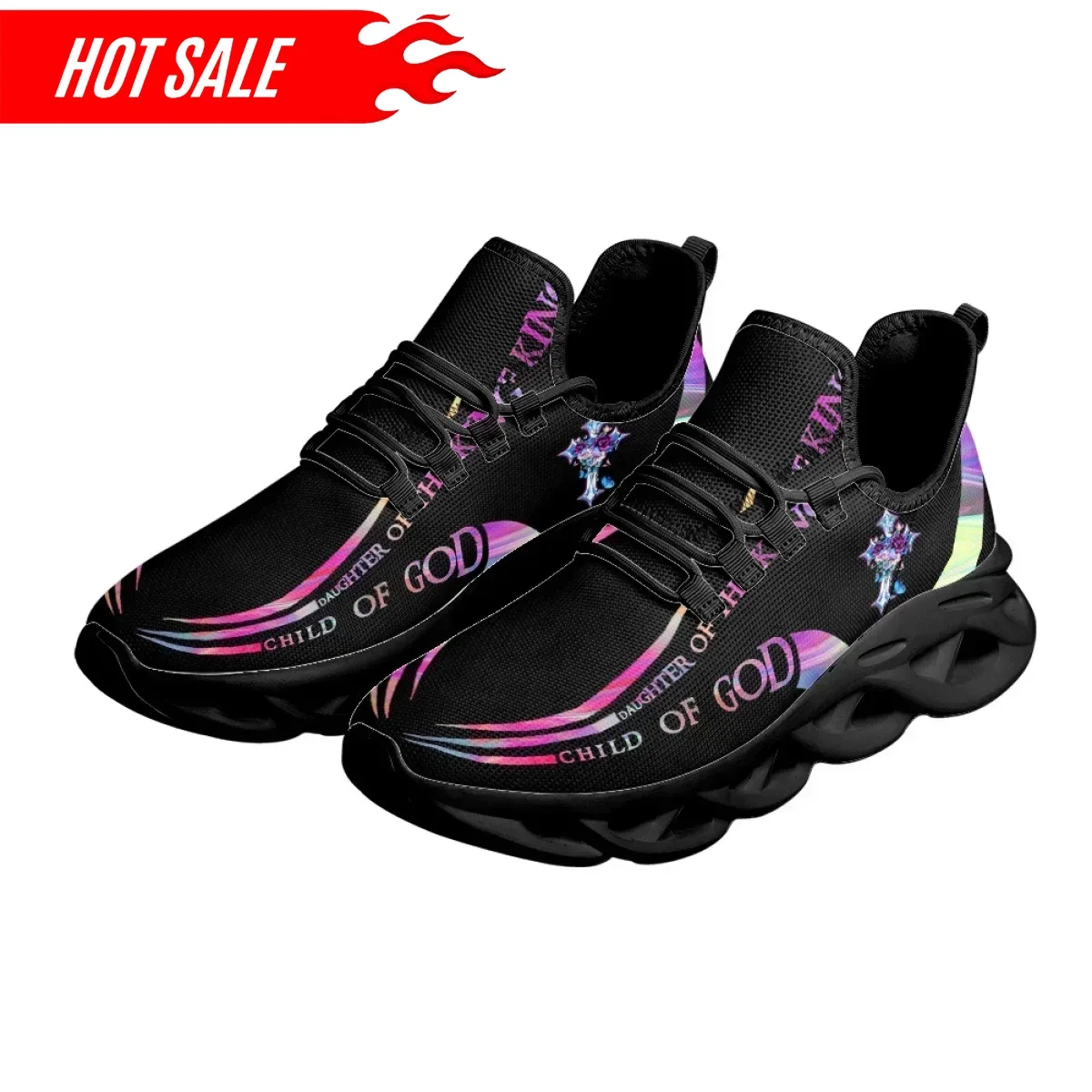 Men'S Training Shoes - รองเท้าผ้าใบพิมพ์ลายพระเจ้าคริสเตียนแบบระบายอากาศได้ดี น้ำหนักเบา เหมาะสำหรับกิจกรรมกลางแจ้ง สำหรับผู้หญิง รุ่น Faith