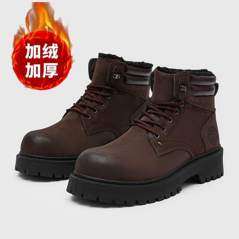 Men'S Shoes Dockers - รองเท้าบูทผู้ชาย รองเท้าแตะฤดูหนาวแบบใหม่ อุ่น กันน้ำ กันลื่น รองเท้าผ้าพลัฌ