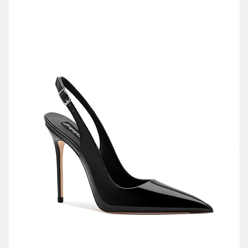 Dress Shoe Pointed - เซ็กซี่รองเท้าส้นสูงเป็นพิเศษชี้รองเท้าแตะฤดูร้อนสิทธิบัตรหนัง Suspender รองเท้าส้นสูงอินเทรนด์ชุดจัดเลี้ยงรองเท้าผู้หญิง