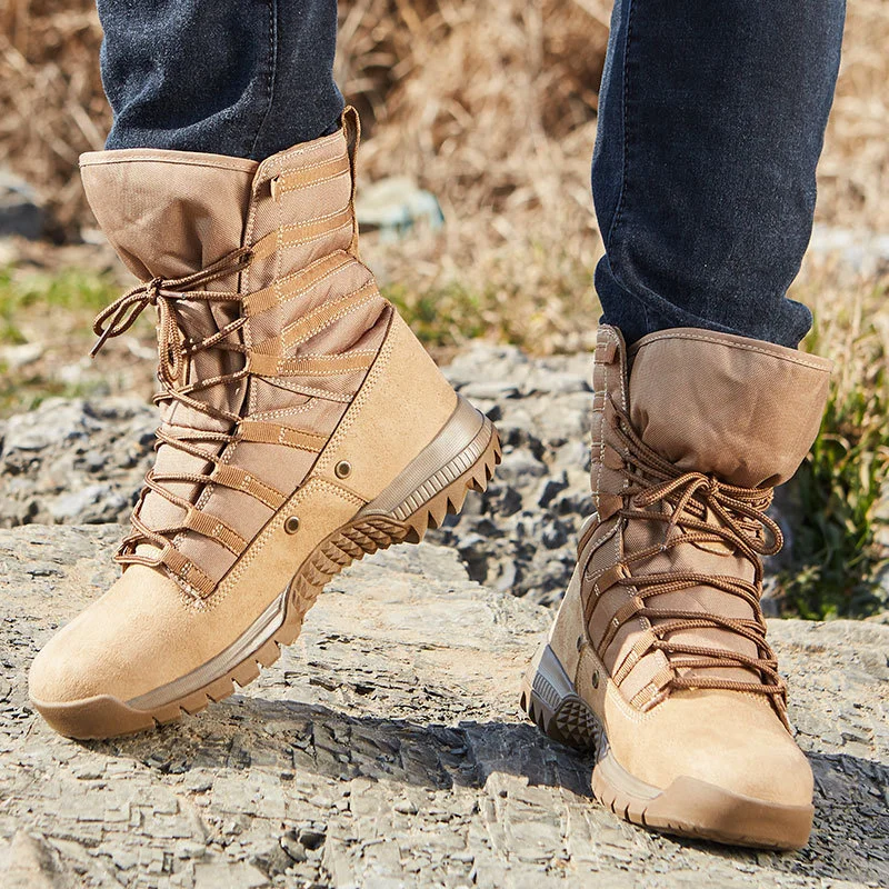 Men Shoes Eu To Us Size - รองเท้าบูททะเลทรายแบบสูง รุ่น Hot Tactical Eu 38-46