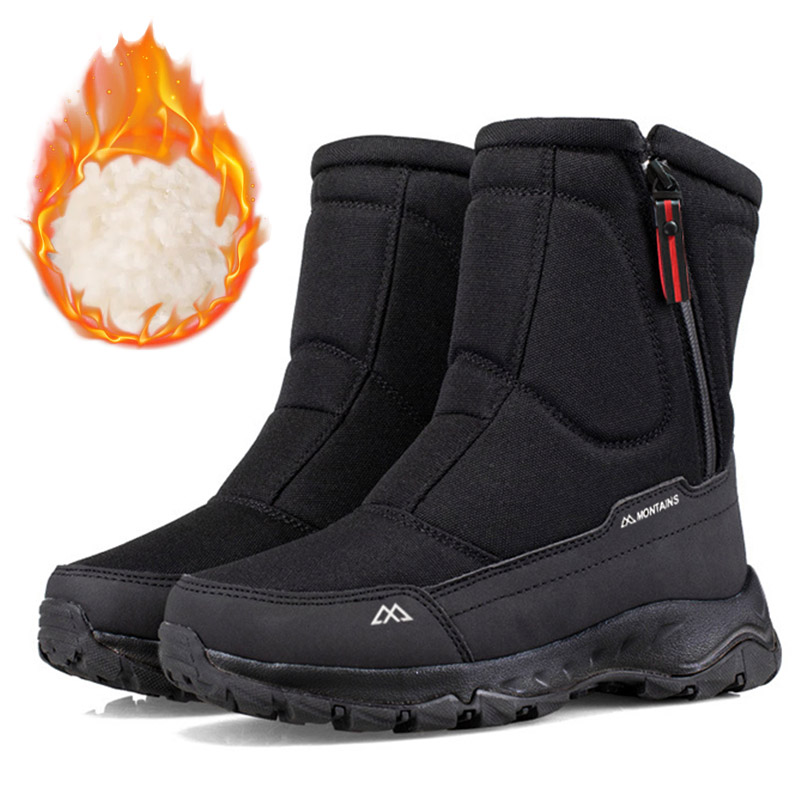 Winter Boot Insulated - รองเท้าบูทหิมะสำหรับผู้ชายแบบกันน้ำสำหรับฤดูหนาว มีฉนวนกันความร้อนและบุภายในที่ให้ความสบาย เหมาะสำหรับกิจกรรมกลางแจ้ง