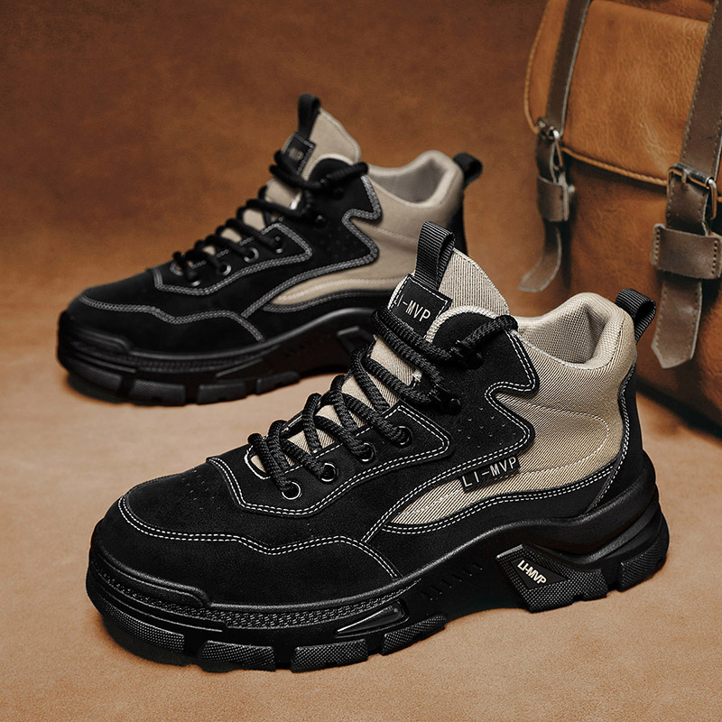 Men'S Training Shoes - รองเท้าบูทฝึกซ้อมสำหรับผู้ชาย รองเท้าสำหรับตั้งแคมป์และเดินป่ากลางแจ้ง รองเท้าบูททะเลทราย รองเท้าทำงานผู้ชายที่ทนทาน รองเท้าบูทผู้ชายพื้นหนา