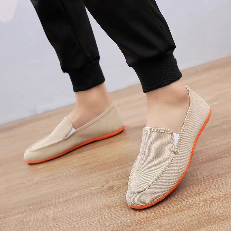 รองเท้าโลฟเฟอร์ผ้าใบสีเขียวสำห - Men'S Shoes Green And White บทวิจารณ์และราคา