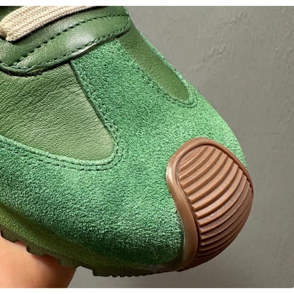รองเท้าผ้าใบหุ้มข้อสูงหนังสีเข - Men'S Shoes Green And White บทวิจารณ์และราคา