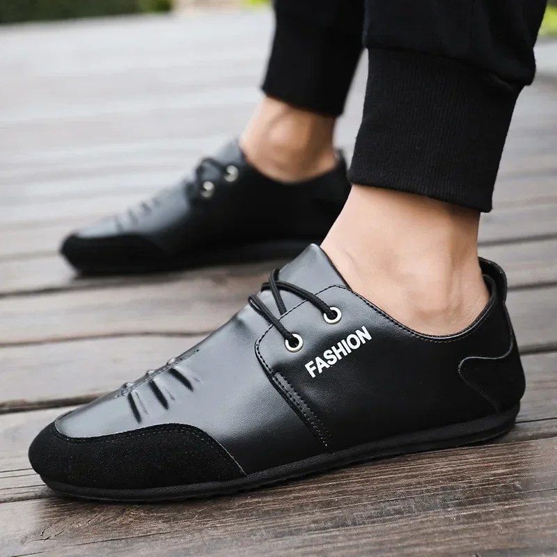 แบนผู้ชายรองเท้ารองเท้าหนังผู้ - Men'S Shoes Green And White บทวิจารณ์และราคา