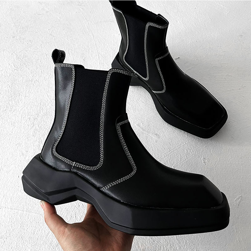 รองเท้าบูทเชลซีแฟชั่นบุรุษ แบร - Men Shoes White Colour บทวิจารณ์และราคา