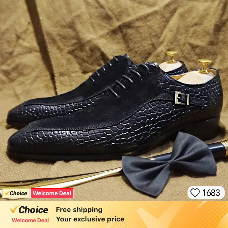 รองเท้าหนังผู้ชายแบบทางการ สไต - Men Shoes Eu To Us Size บทวิจารณ์และราคา