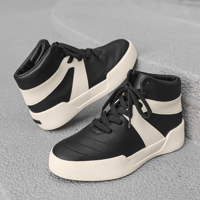 รองเท้าผ้าใบแฟชั่นสีขาวทรงหุ้ม - Men Shoes White Colour บทวิจารณ์และราคา