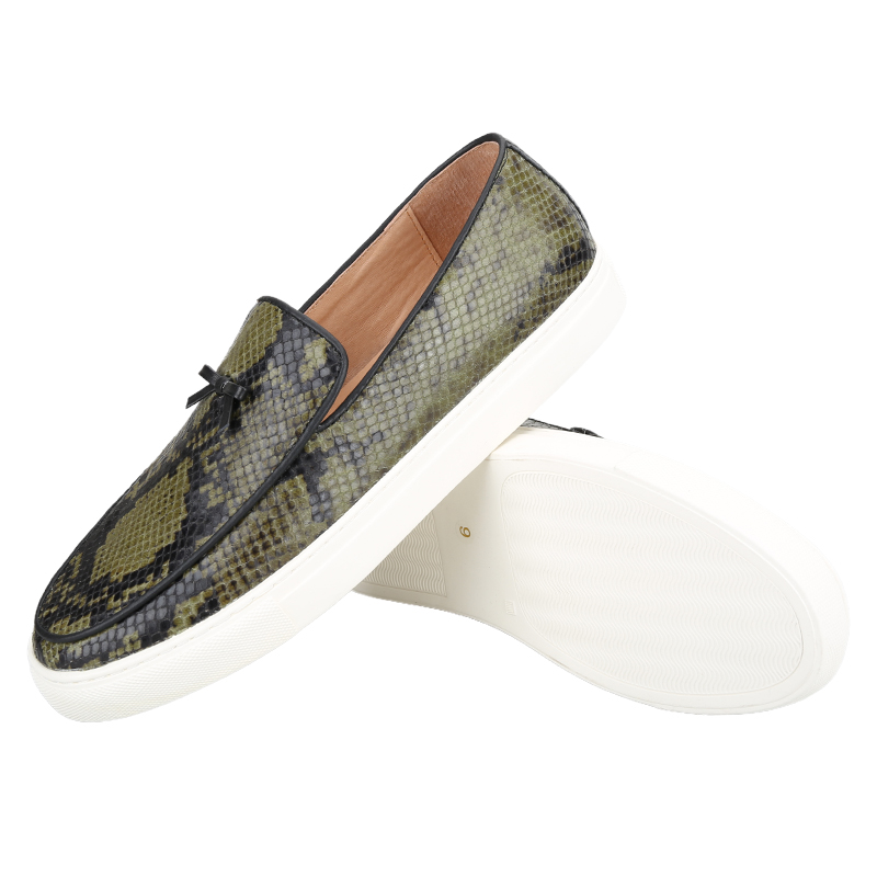 รองเท้าผ้าใบผู้ชายหนังวัวพิมพ์ - Men'S Shoes Green And White บทวิจารณ์และราคา