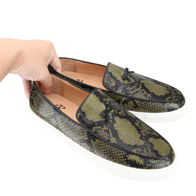 รองเท้าผ้าใบผู้ชายหนังวัวพิมพ์ - Men'S Shoes Green And White บทวิจารณ์และราคา