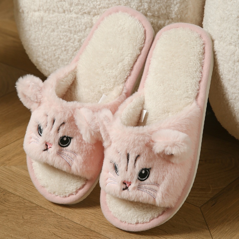รองเท้าแตะขนนุ่มลายแมวน่ารักสำ - Men Shoes On Sale บทวิจารณ์และราคา