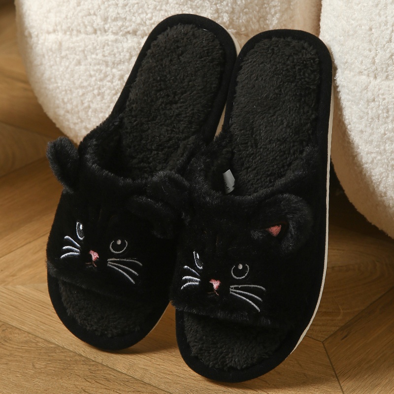 รองเท้าแตะขนนุ่มลายแมวน่ารักสำ - Men Shoes On Sale บทวิจารณ์และราคา