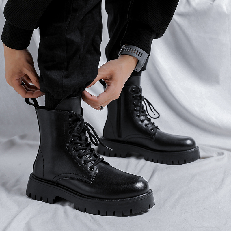 รองเท้าบูทหนังแท้แฟชั่นหรูสำหร - Men Shoes White Colour บทวิจารณ์และราคา