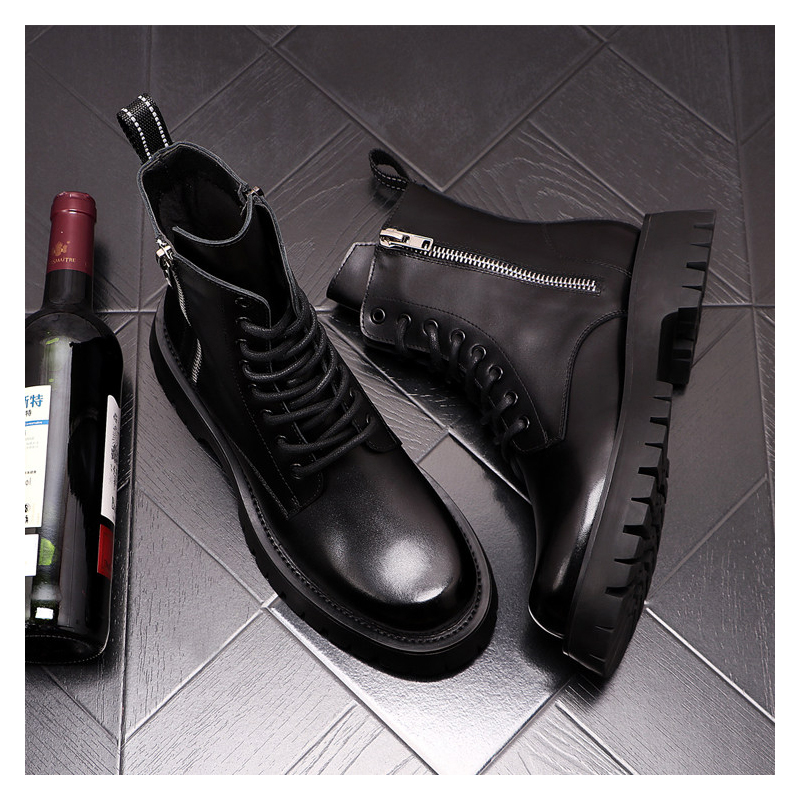 รองเท้าบูทหนังแท้แฟชั่นหรูสำหร - Men Shoes White Colour บทวิจารณ์และราคา