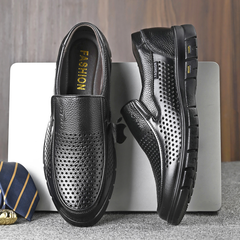 รองเท้าแตะหนังแท้สำหรับผู้ชาย  - Men Shoes Eu To Us Size บทวิจารณ์และราคา