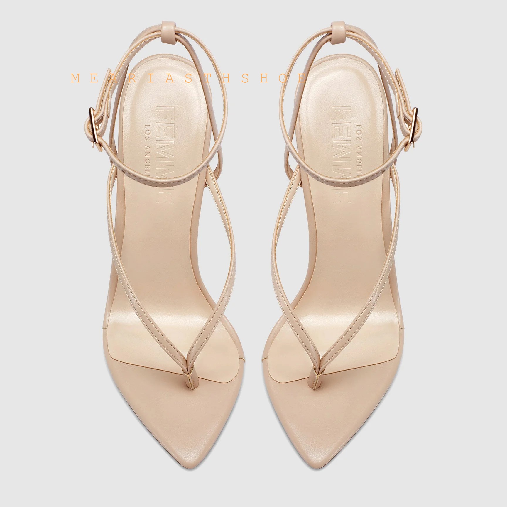 รองเท้าแตะรัดส้นแบบไขว้สีเบจดำ - Dress Shoe Pointed บทวิจารณ์และราคา